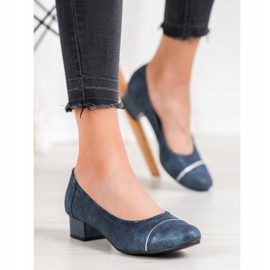 Goodin Openwork Pumps On A Pillar blue 2