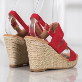 Small Swan Red Sandals On Wedge 1