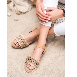 SHELOVET Light Braided Sandals beige 1