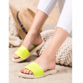 Renda Textile Neon Slippers green yellow 1