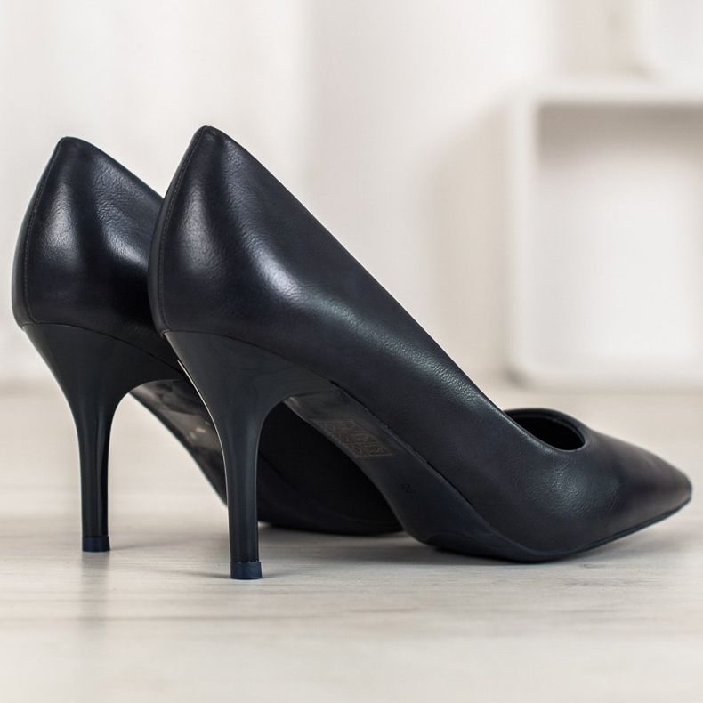 Small Swan Stylish Navy Blue High Heels 1