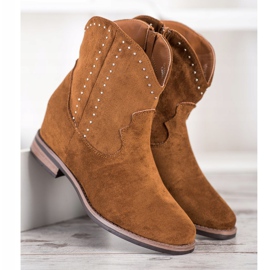Ideal Shoes Fashionable brown cowboy boots 2 Ideal Shoes Fashionable brown cowboy boots 2