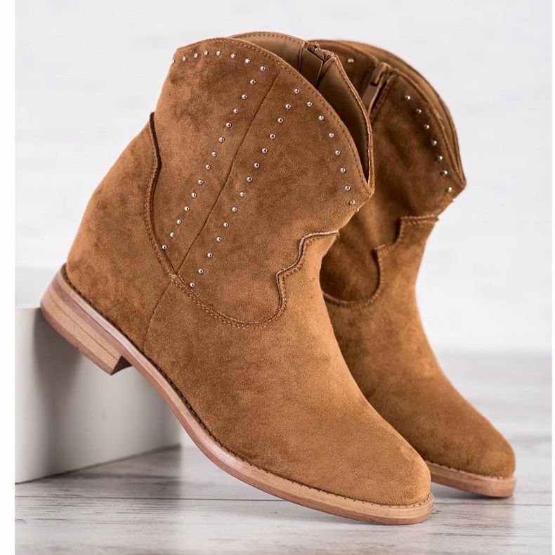 Ideal Shoes Fashionable Camel Cowgirls brown 1 Ideal Shoes Fashionable Camel Cowgirls brown 1