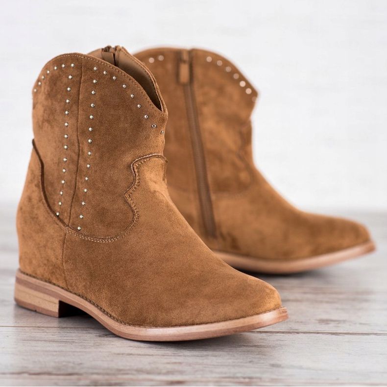 Ideal Shoes Fashionable Camel Cowgirls brown 2 Ideal Shoes Fashionable Camel Cowgirls brown 2