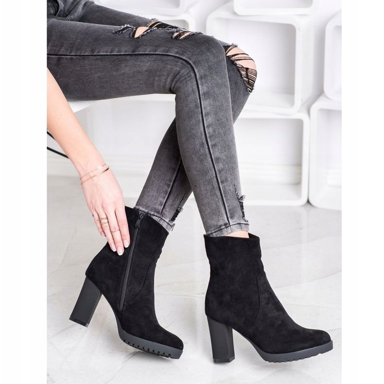 SHELOVET High suede boots black 1