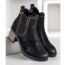 SHELOVET Stylish boots with glitter black 2