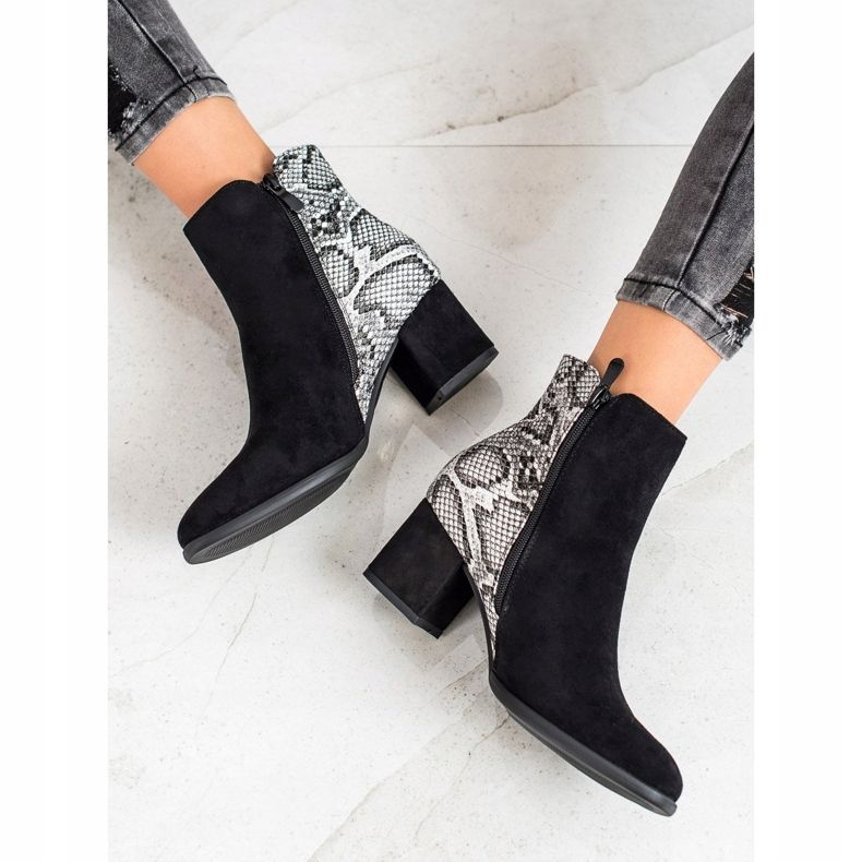 Filippo Snake Print Booties black grey 2