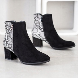 Filippo Snake Print Booties black grey 1