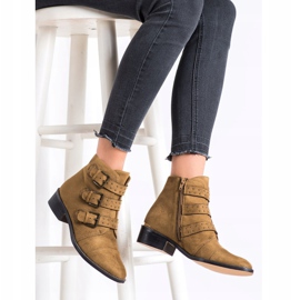 Corina Brown Boots With Buckles 2