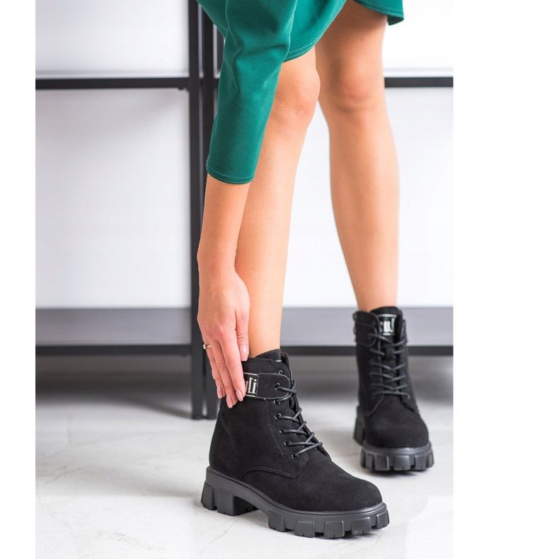 Weide Suede Trappers On The Platform black 2