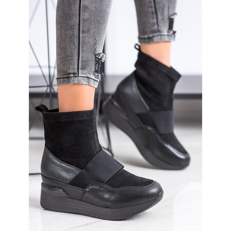 SHELOVET Fashion slip-on boots black 2