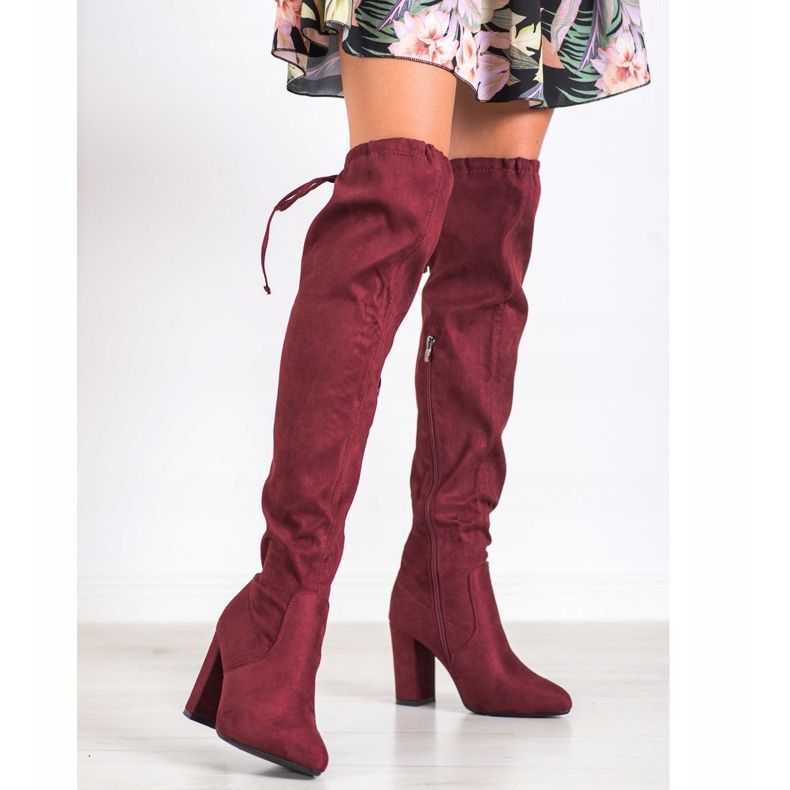 Wilady High Boots On A Post red 2