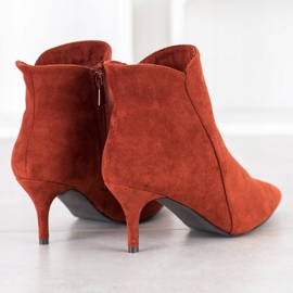 Kylie Suede Booties On A High Heel brown orange 1