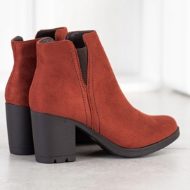 M.Daszyński Casual boots on a post brown orange 1