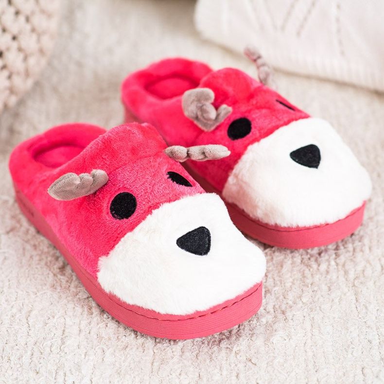 Bona Reindeer slippers beige white red 1