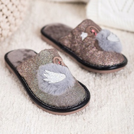 Bona Stylish Slippers With Application beige brown 2
