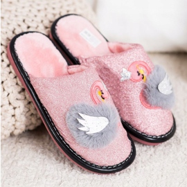 Bona Stylish Slippers With Application pink 1