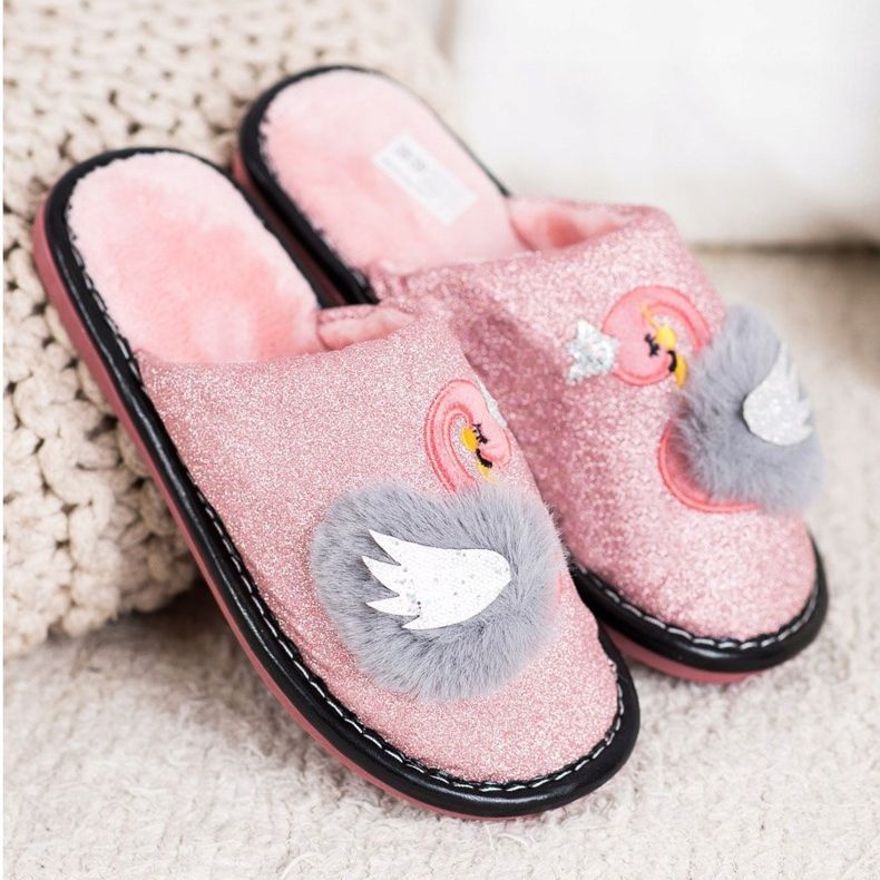 Bona Stylish Slippers With Application pink 1
