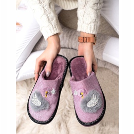 Bona Stylish Slippers With Application violet silver grey 1