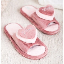 Bona Warm Slippers With A Heart beige pink 1
