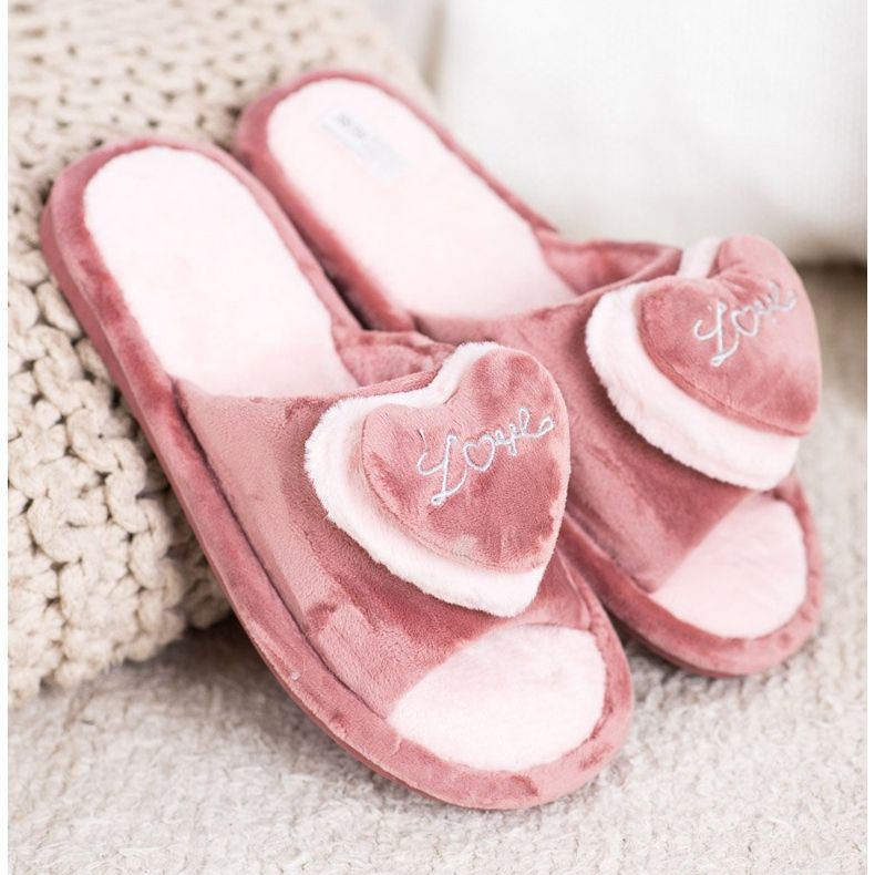 Bona Warm Slippers With A Heart beige pink 2