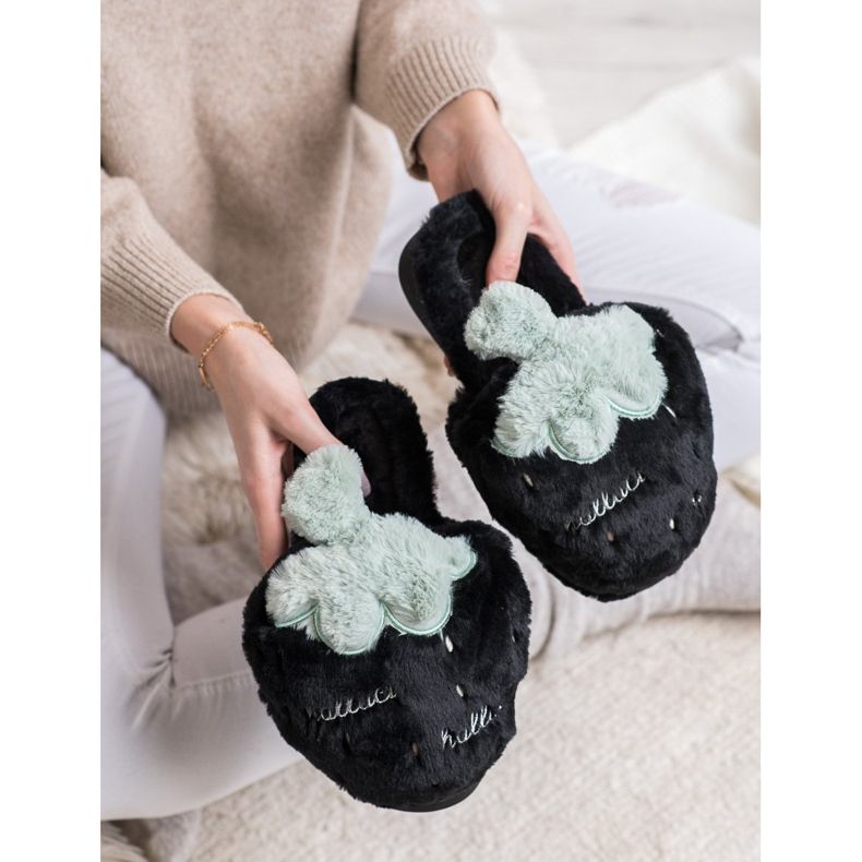 Bona Strawberry slippers black grey 2