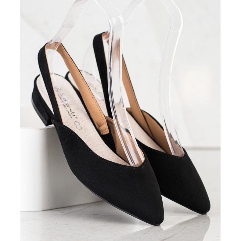 S. BARSKI Black Pumps With A Open Heel 1