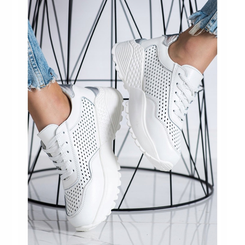 Goodin Fashionable Leather Sneakers white 1