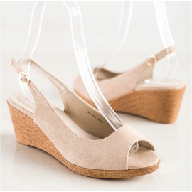 Goodin Casual Wedge Sandals beige 1