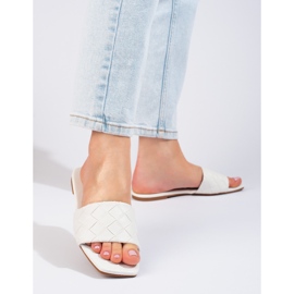 Goodin White eco leather slippers 1
