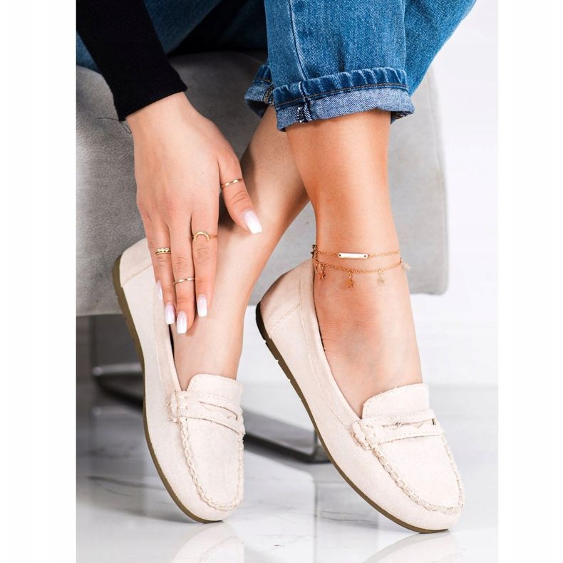Super Me Beige suede loafers 1