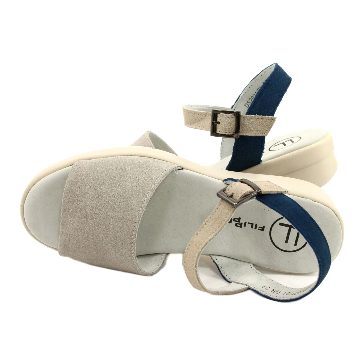 Comfortable Sandals Leather Filippo Ds21 21 Gr Blue Grey Butymodne Pl