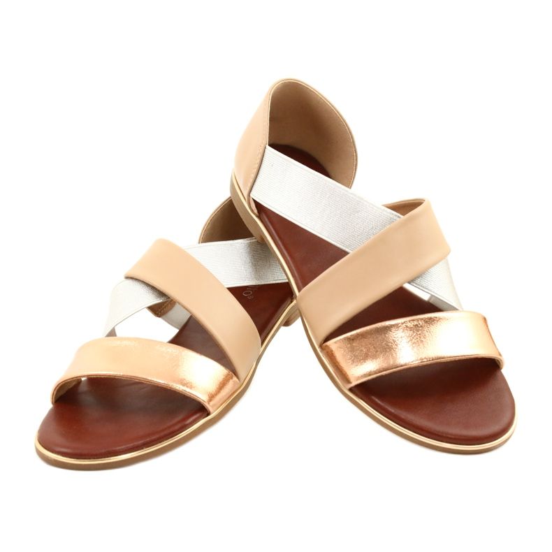 Women's metallic sandals Evento 21SD35-3882 beige 3 Women's metallic sandals Evento 21SD35-3882 beige 3