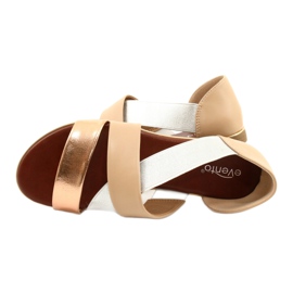 Women's metallic sandals Evento 21SD35-3882 beige 4