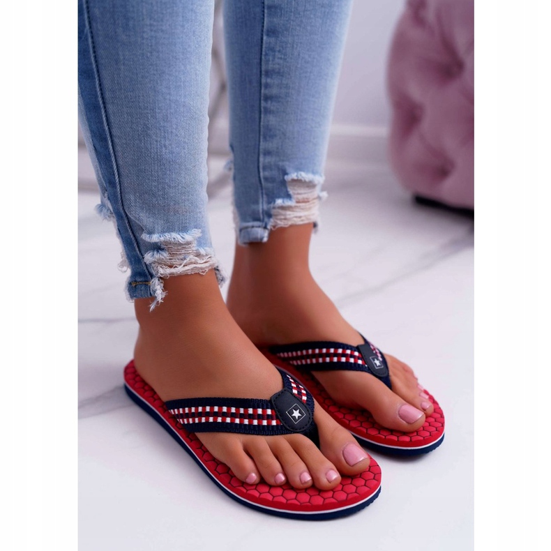 Women's Slippers Flip-flops Big Star Red DD274A252 navy blue 1