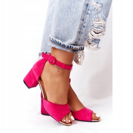 Suede High Heel Sandals Vinceza 21-20100 Fuchsia pink 3