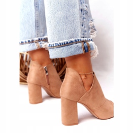Spring Suede Boots On A Post Vinceza 21-17095 Beige 1