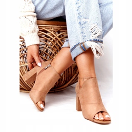 Spring Suede Boots On A Post Vinceza 21-17095 Beige 2