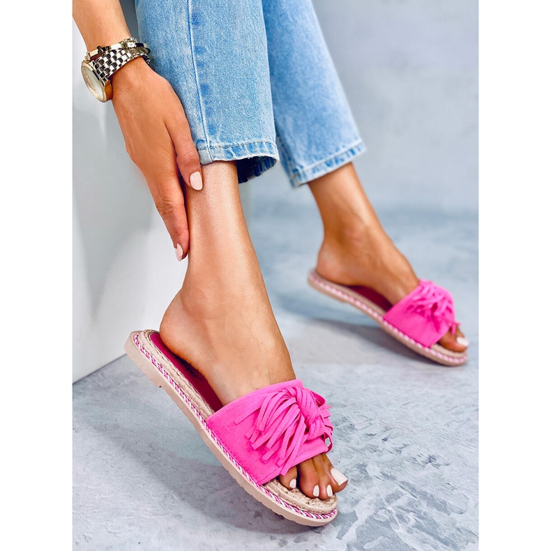 Fuchsia women's slippers CK159 Fushia pink 2