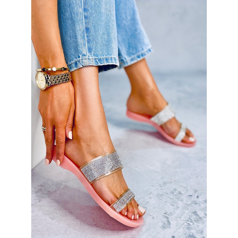 Pink BG51 Pink silicone slippers silver 1