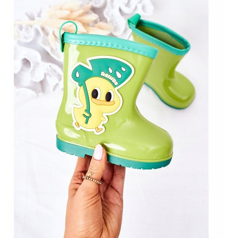 Children's Green Duck Galoshes 2