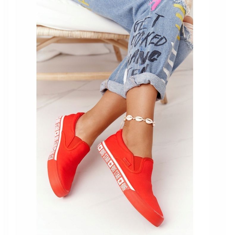 Women's Sneakers Slip-on Big Star HH274010 Red 2