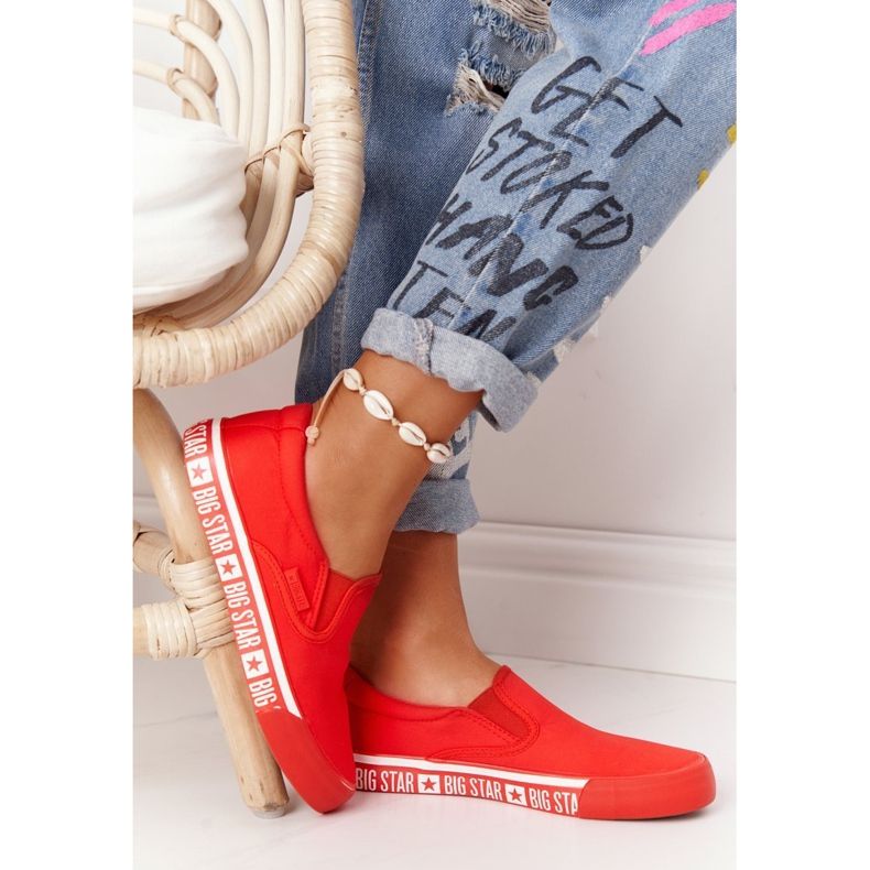 Women's Sneakers Slip-on Big Star HH274010 Red 1