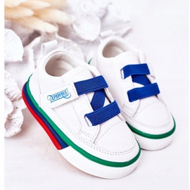 Apawwa Children's Sneakers With Ribbed White And Navy Blue Baxter 2