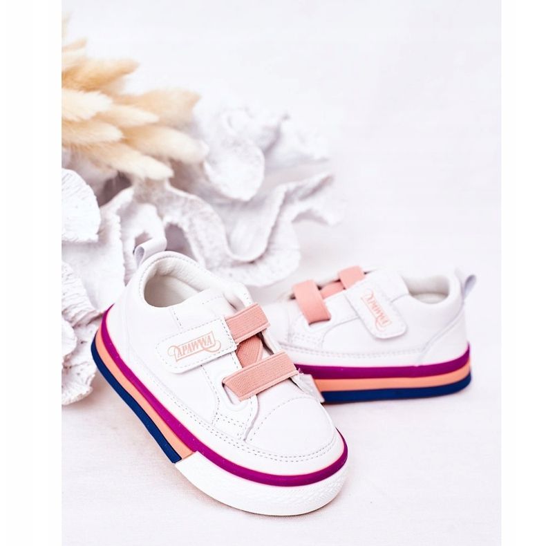 Apawwa Children's Sneakers With Ribbed White And Pink Baxter 1 Apawwa Children's Sneakers With Ribbed White And Pink Baxter 1