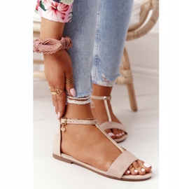 S.Barski Elegant Suede Sandals S. Bararski 541-7 Beige 2