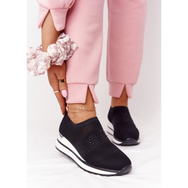 Openwork Sneakers Slip-On On Wedge Black Sophia white 1