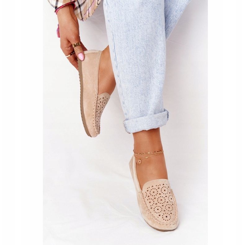 Women's Suede Loafers Beige Molly 1