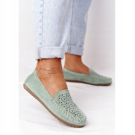 Women's Green Molly suede loafers 2