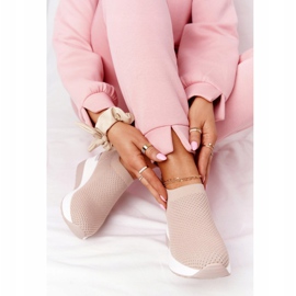 Openwork Sneakers Slip-On On Wedge Beige Harmony white 1